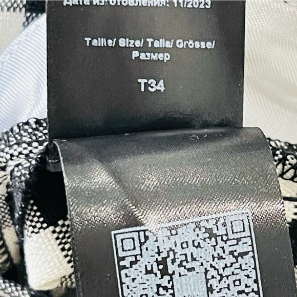 Tara Jarmon Paris Peter Size 34 US XS/2 Black White Gingham Pants Trousers NWT - Picture 15 of 16